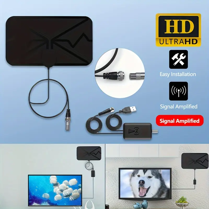 Aumente Señal Tv Mini Antena Tv Digital Hdtv Hd Portátil