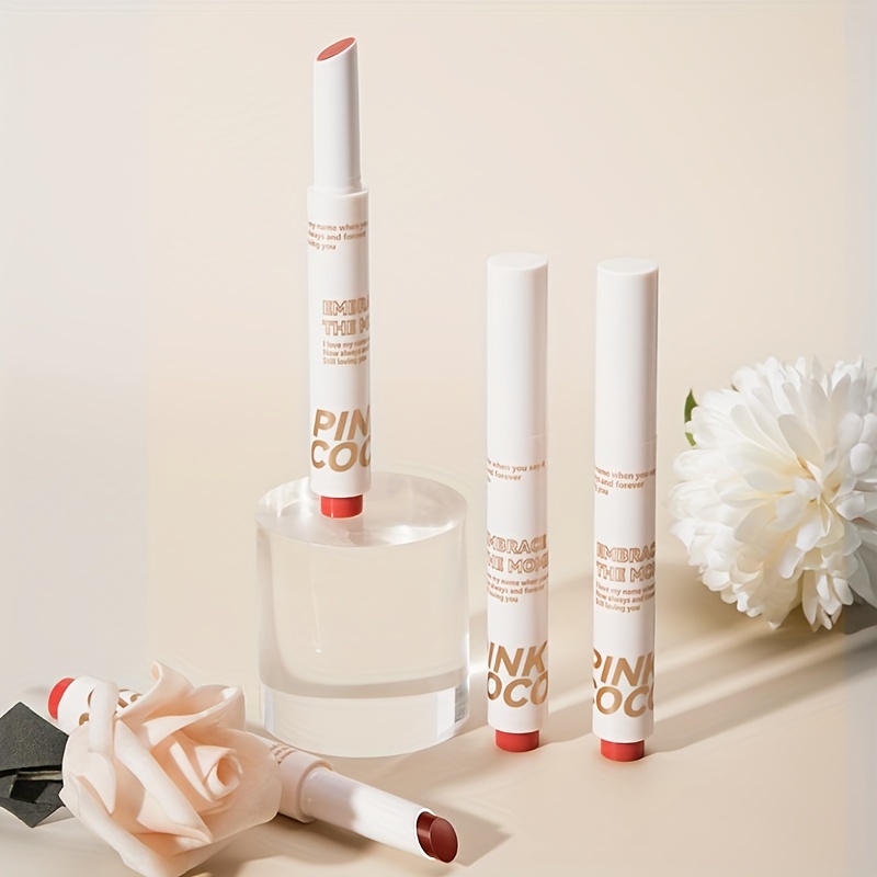 Shimmer Satin Lipstick Moisturizing Lip Balm Berry Red