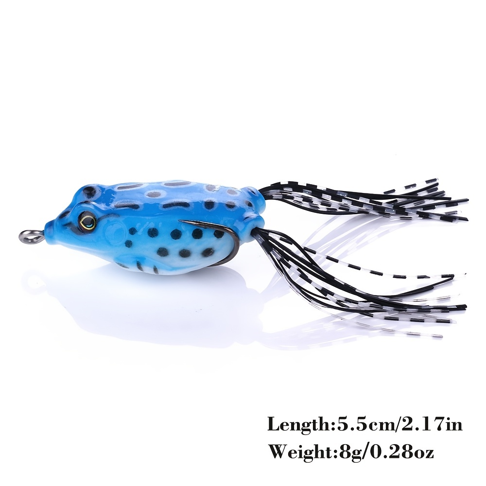HENGJIA 5pcs Frog Shape Lure With 3D Eyes, Soft Tube Bait Plastic Fishing  Lure With Hooks Topwater Ray Frog Artificial, Fishing Tackle 5cm/1.96in 8g