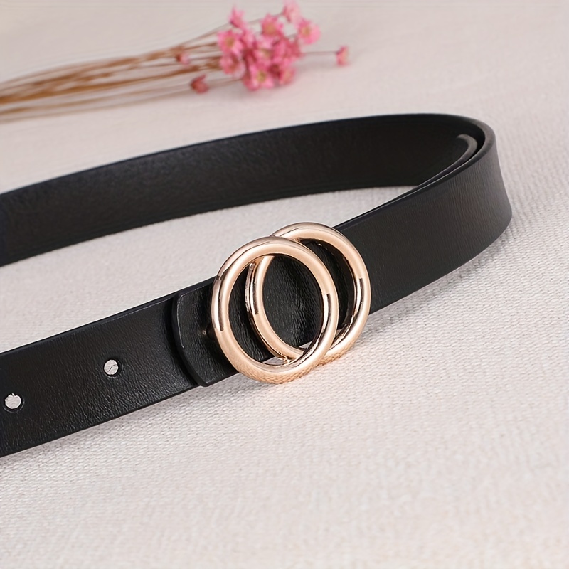 Double O Ring Buckle Belt for Women