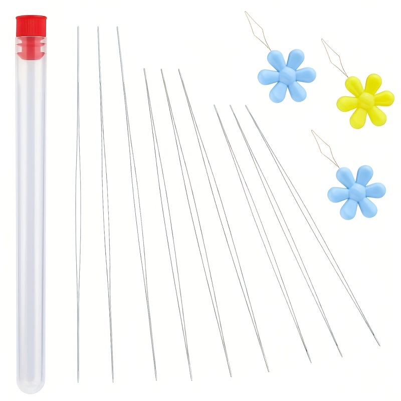 Beading Needles Set Include Long Straight Beading Thread - Temu