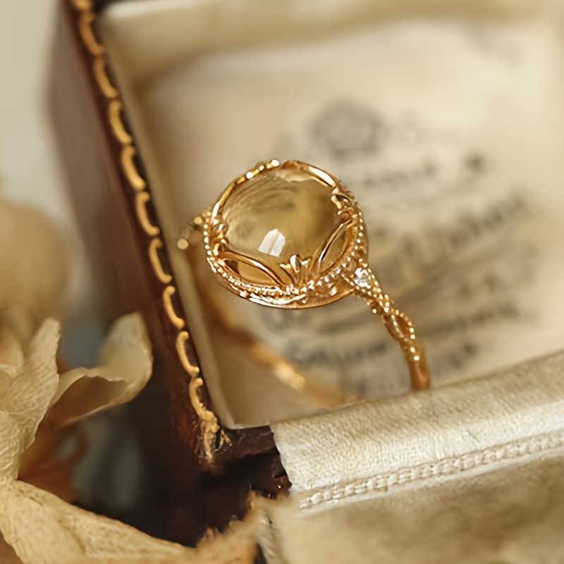 Vintage Floral Ring with Moonstone - Perfect for Engagements & Anniversaries