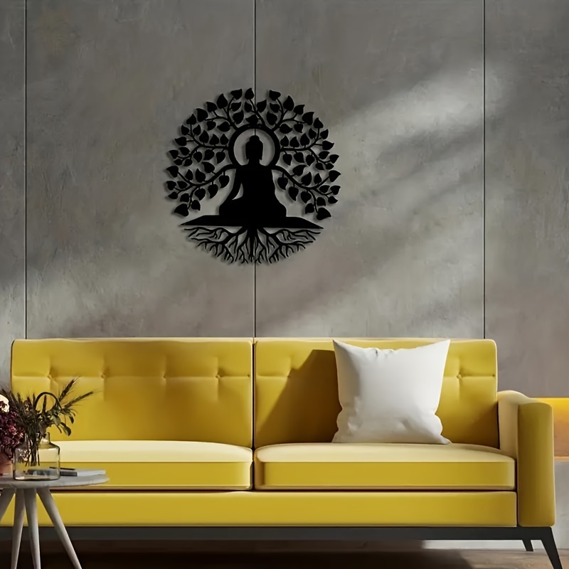 Buddha Metal Wall Art, Tree of Life Wall Decor Metal, Buddha Tree Wall  Decor, Hindu Wall Art, Metal Wall Art, Yoga Meditation Decor, Home Living  Room