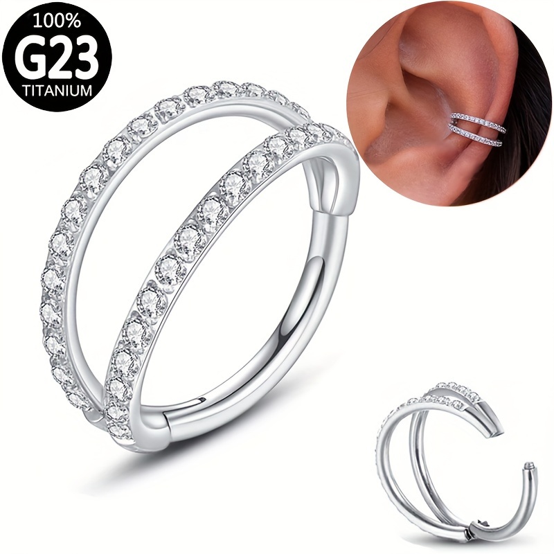 1pc Curved Mouth With Hook And Open Ring Stainless Steel Titanium