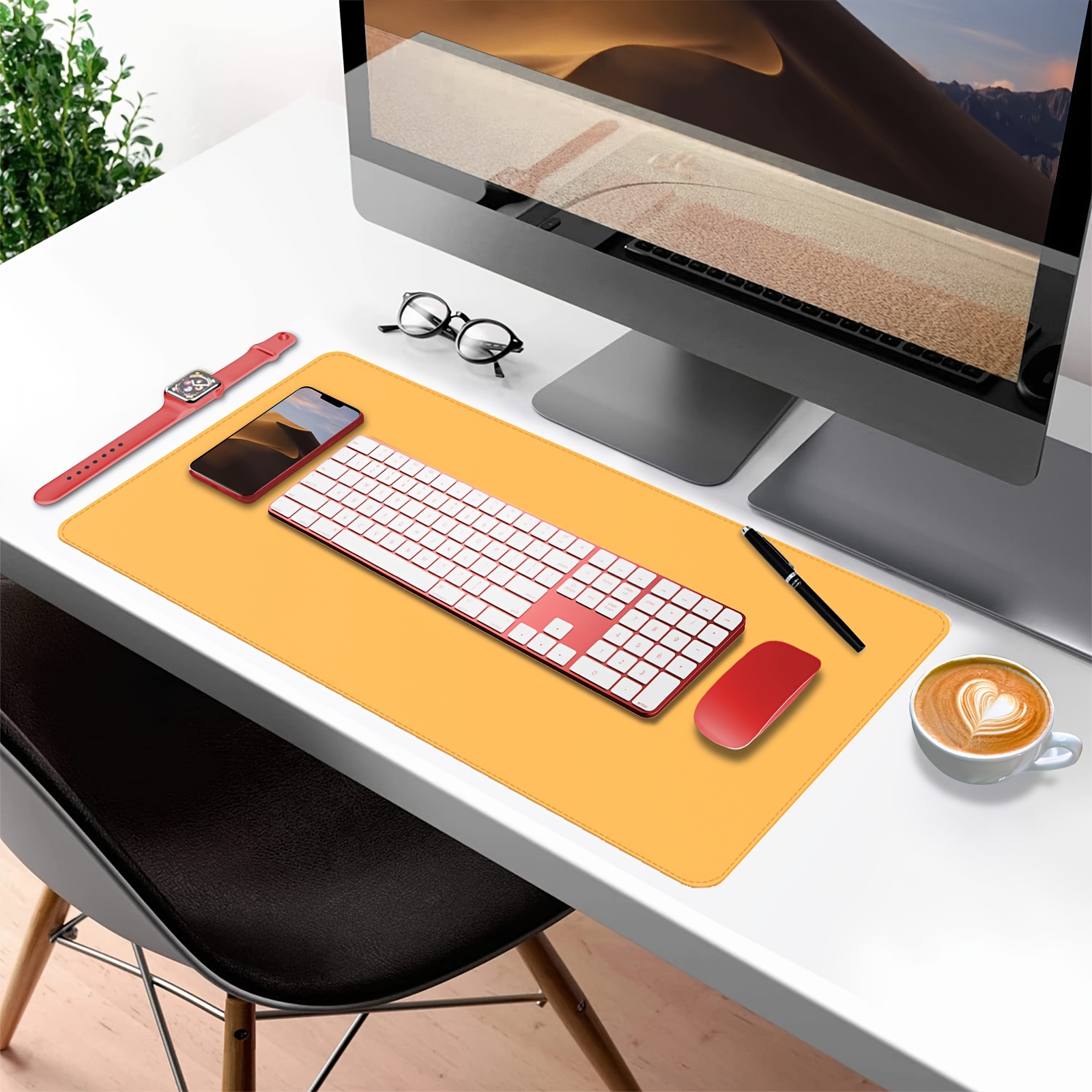 Grand tapis de bureau en cuir, antidérapant, protecteur de table et de  clavier, imperméable, pour ordinateur portable, grand tapis de souris pour