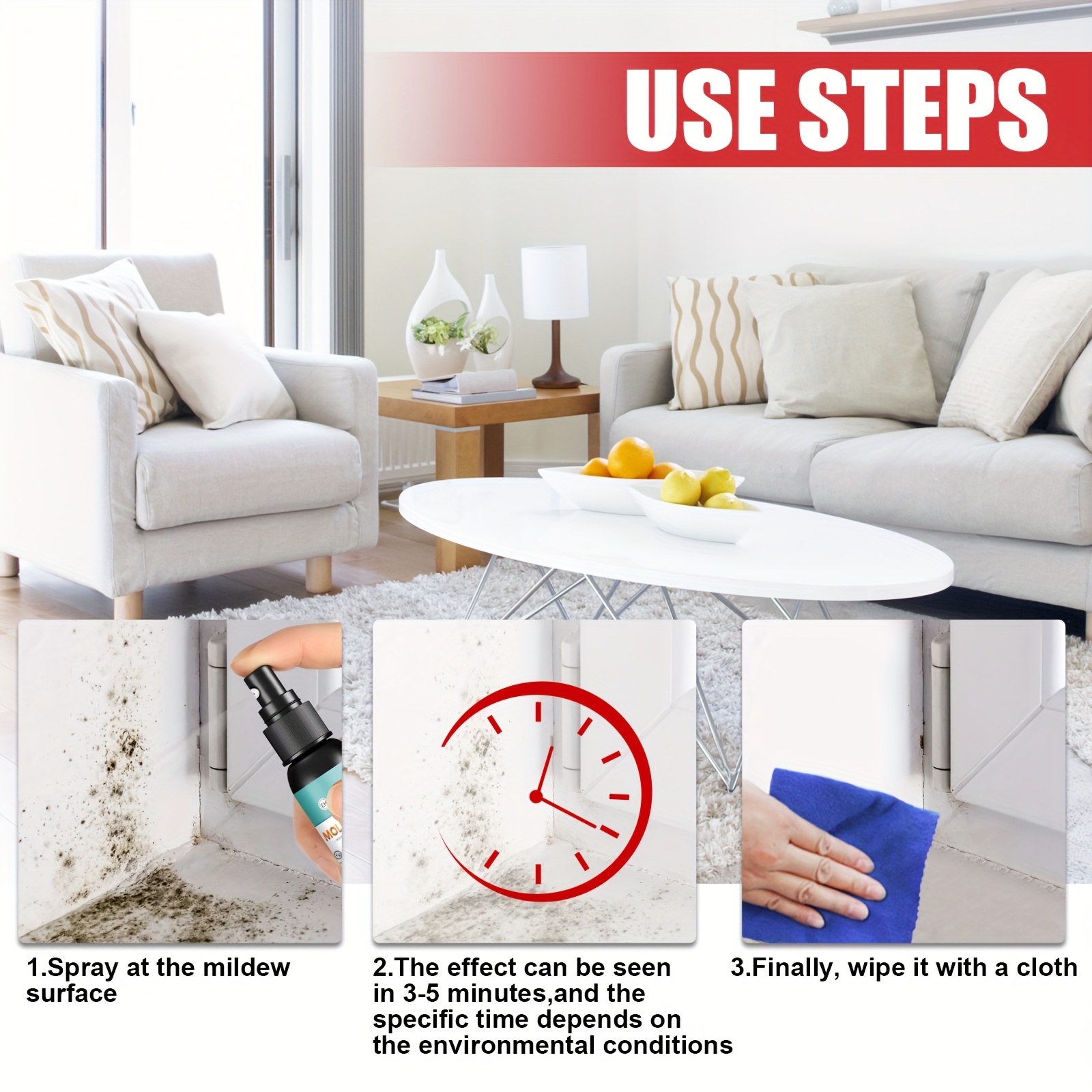 Multi purpose Mildew Cleaner Spray Furniture Tile Floor Wall - Temu