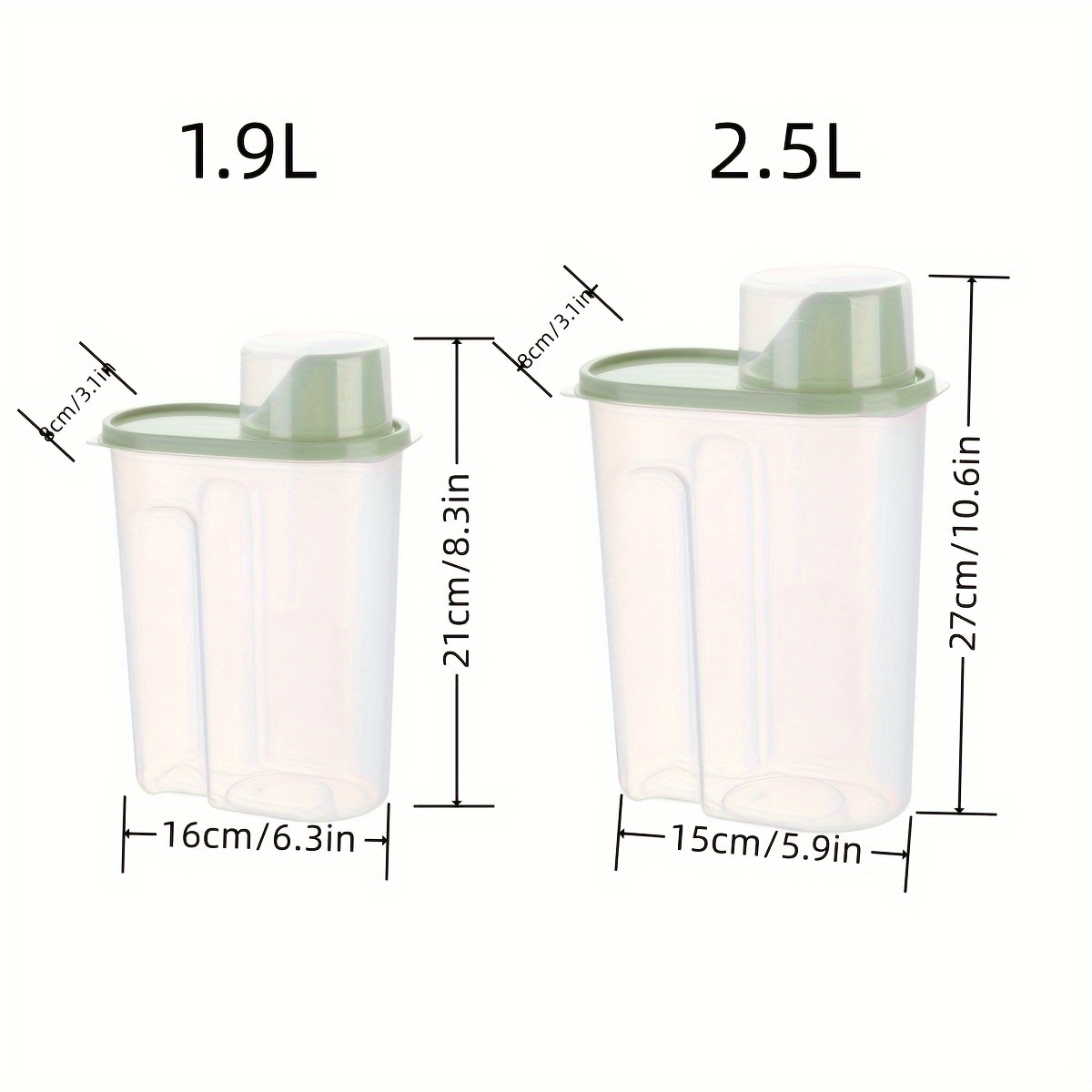 1.9L/2.5L Plastic Food Sealed Jar with Lid,BPA Free Kitchen Pantry