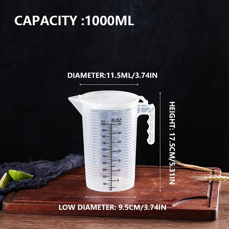 1pcs Clear Glass Liquid Measuring Cup With Large Handle - Large Print  Measurements For Baking, Cooking,pouring Liquid - Glass - AliExpress