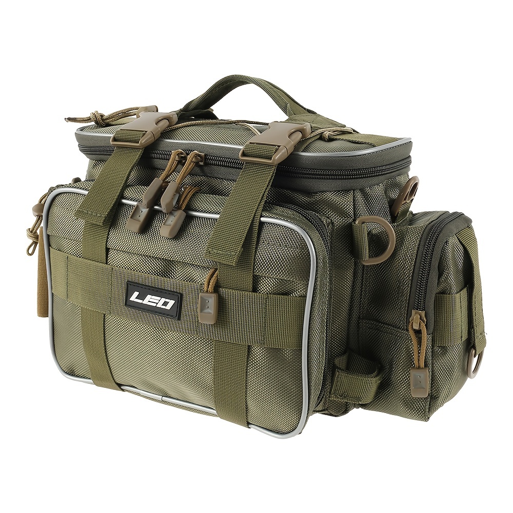 Waterproof Canvas Fishing Tackle Bag - Large Capacity Lure Storage Pouch  for Outdoor Sea Fishing