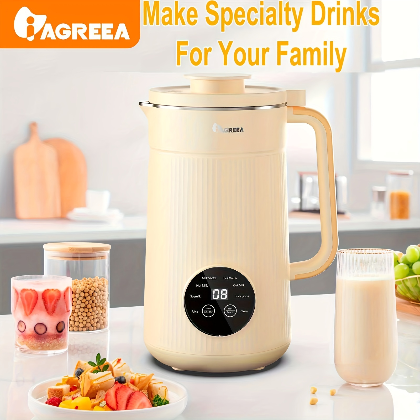 Bear Soymilk Maker Food Blender 1.75L Automatic Cleaning Smart Soy