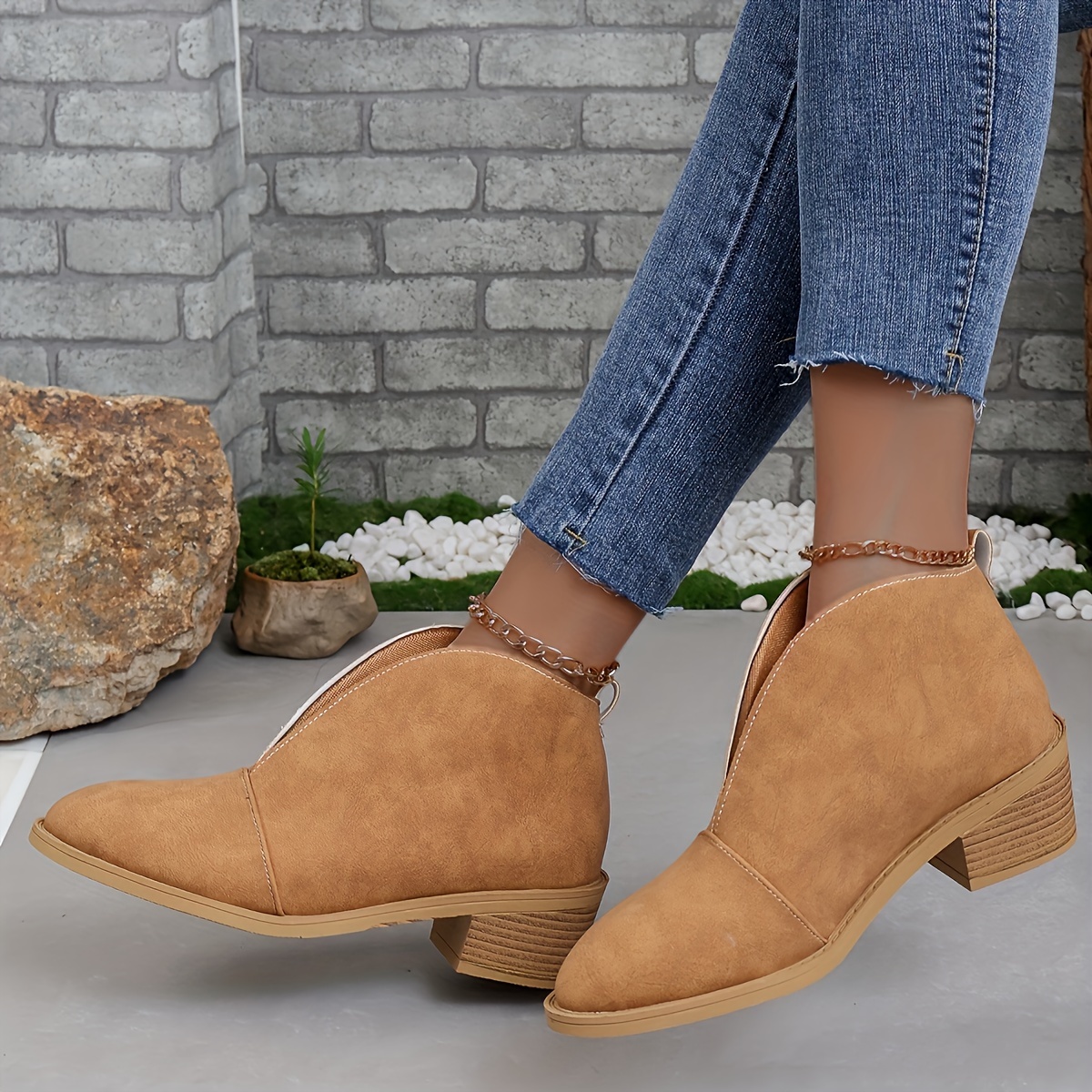 Women's v cut sales ankle booties