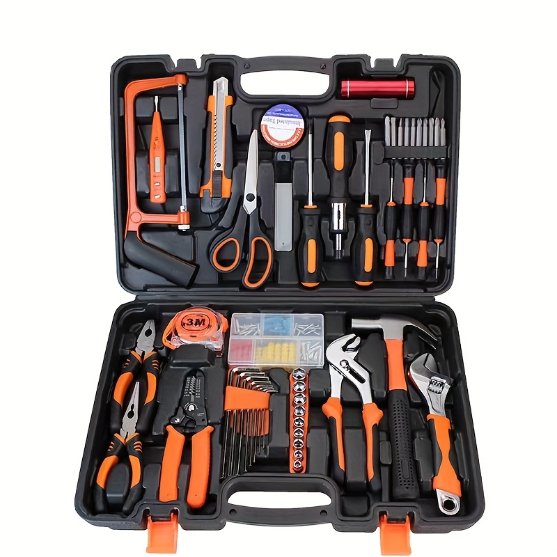  Juego de herramientas manuales profesionales para electricista,  kit completo de caja de herramientas de mantenimiento del automóvil,  reparación de carpintería metálica para el hogar, caja de herramientas  completa (color práctico: 39