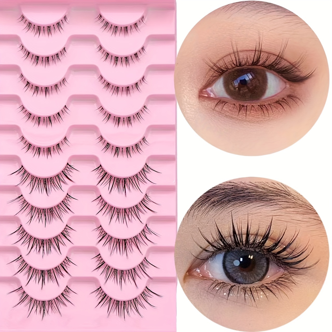 Manga Lashes 10 Pairs Full Strip Natural False Eyelashes Little Devil Anime  Fake Eyelashes Cross Long Lash Extension Eye Makeup