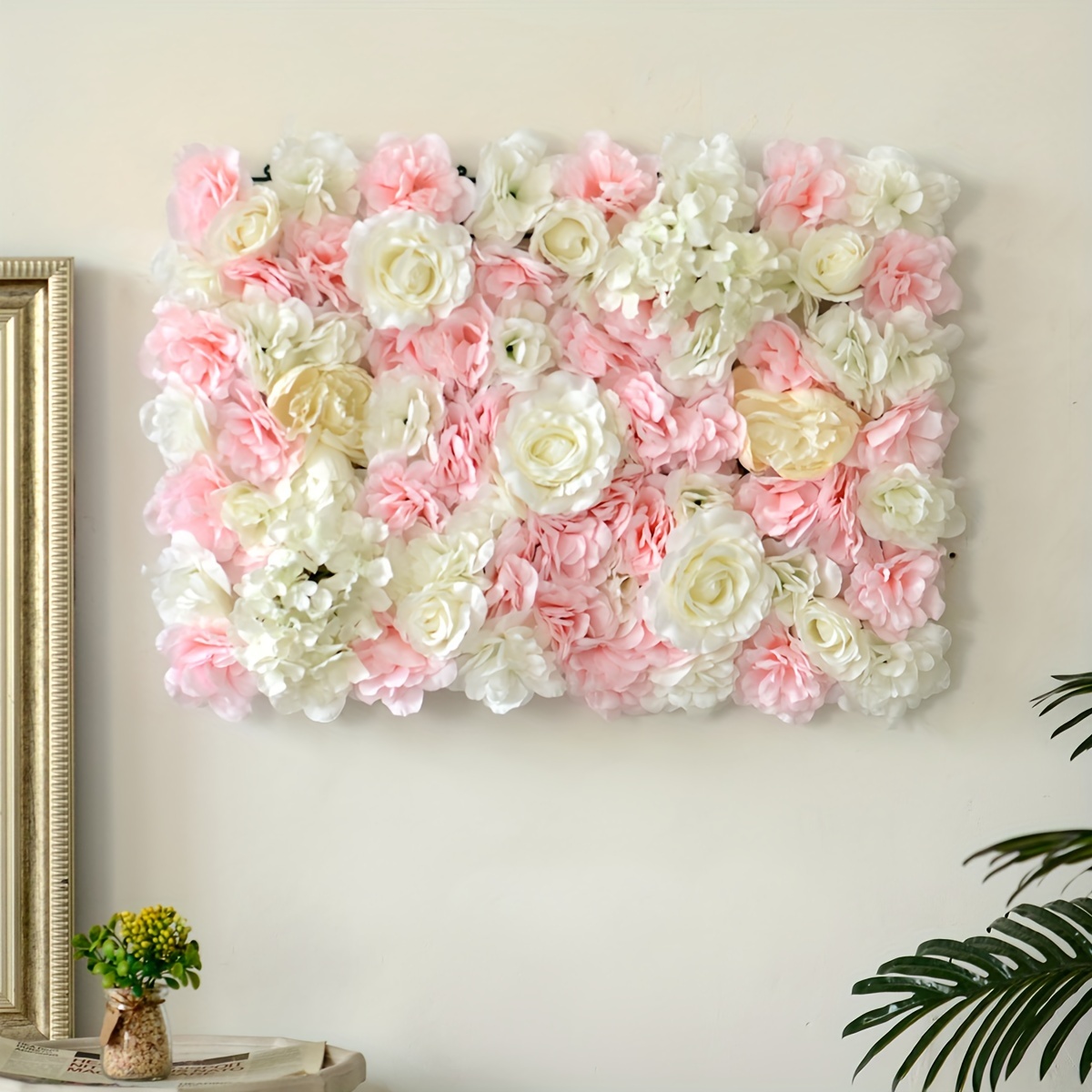 

1pc Elegant Artificial Flower Wall Panel - 30x40cm Decor Rose & Decor For Home, Wedding, And Party Backdrops