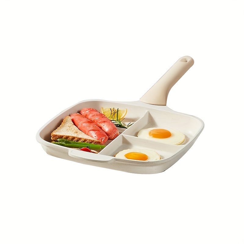 Multifunctional Frying Pan, Three In One Breakfast Set, Flat Bottom Pan,  Divided Frying Pan, Non Stick Pan, Steak Frying Pan, Egg Frying Pan - Temu