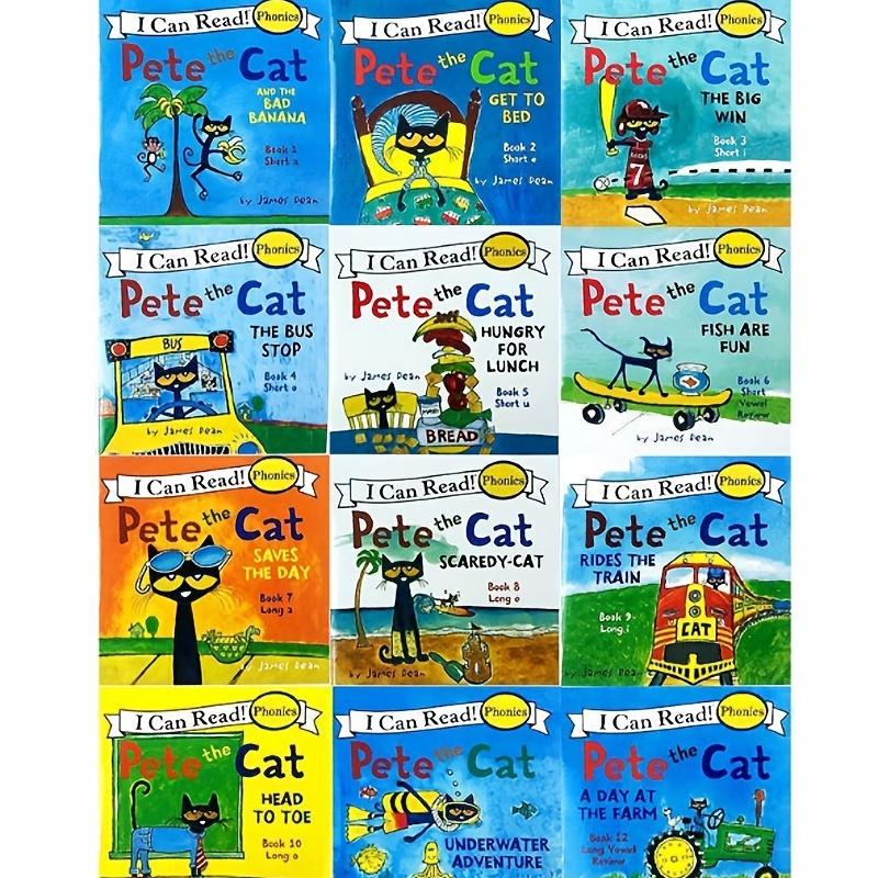 i can read phonics series pete the cat natural spelling pete cat pocket book 12 books halloween christmas and thanksgiving day gift 2