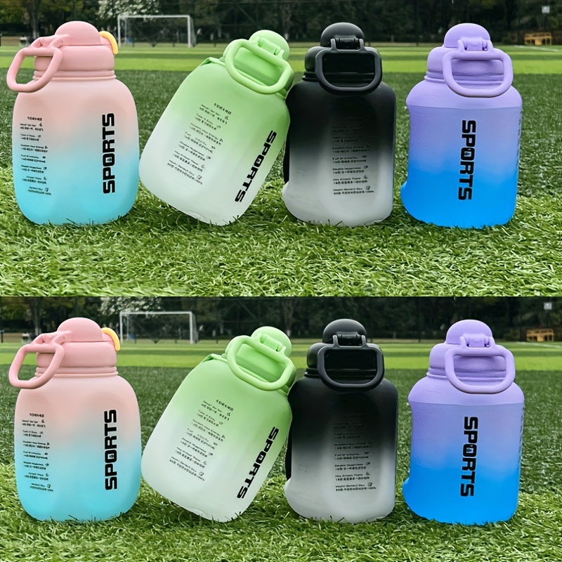 1100ml Sports Water Bottle with Time Marker BPA Free & Leak proof Portable  Reusable Drinking Kettle Fitness Sport Water Jug for Men Women Kids Student  to Camping Office School Gym Workout 