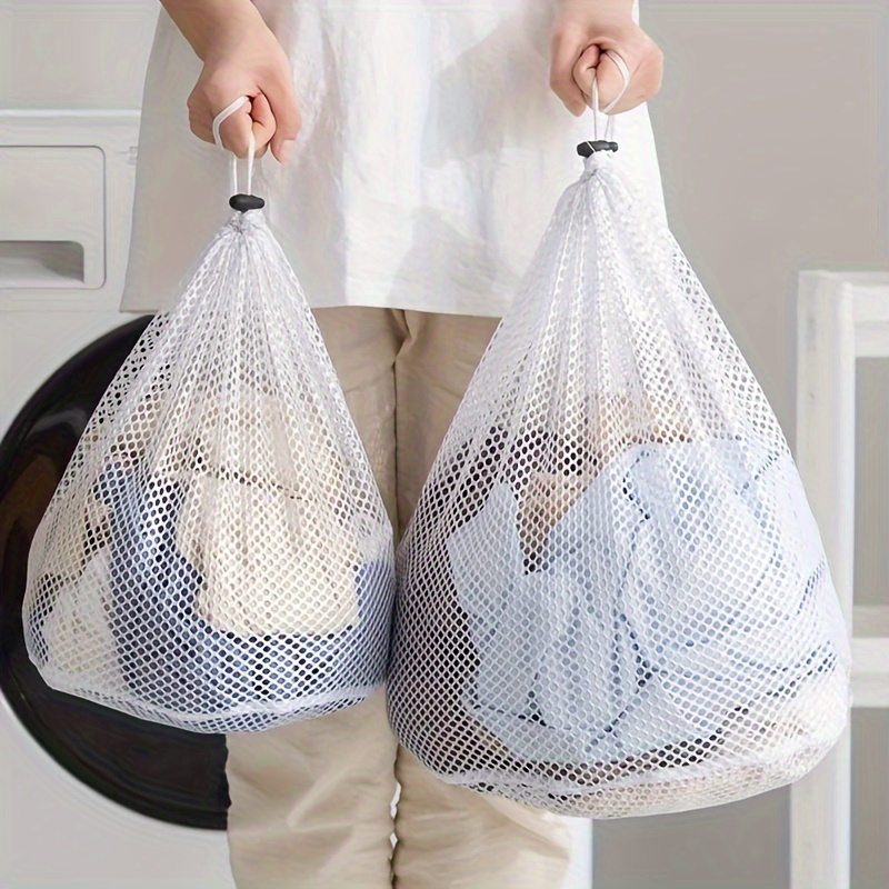 lightingeverthing 】Zippered Mesh Laundry Wash Bags Foldable