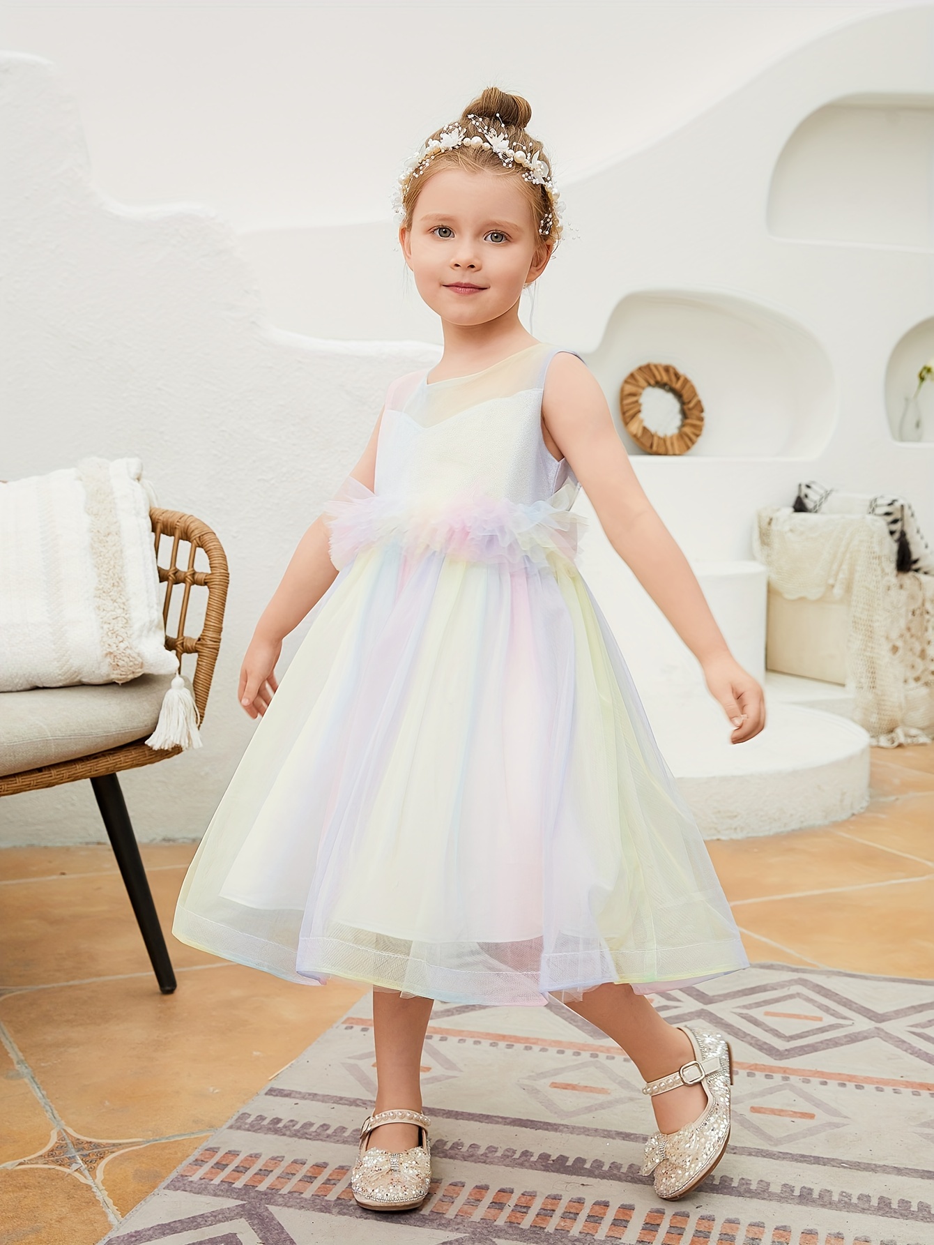 White hotsell dress rainbow