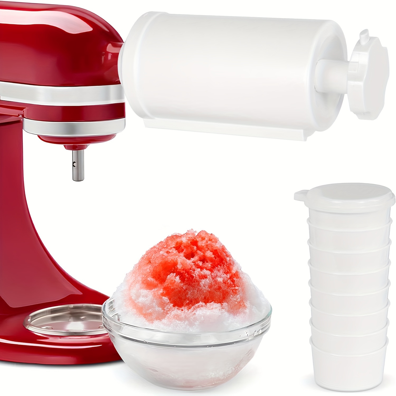 Shave Ice Attachment For KitchenAid w/ 4 Extra Plastic Ice Molds