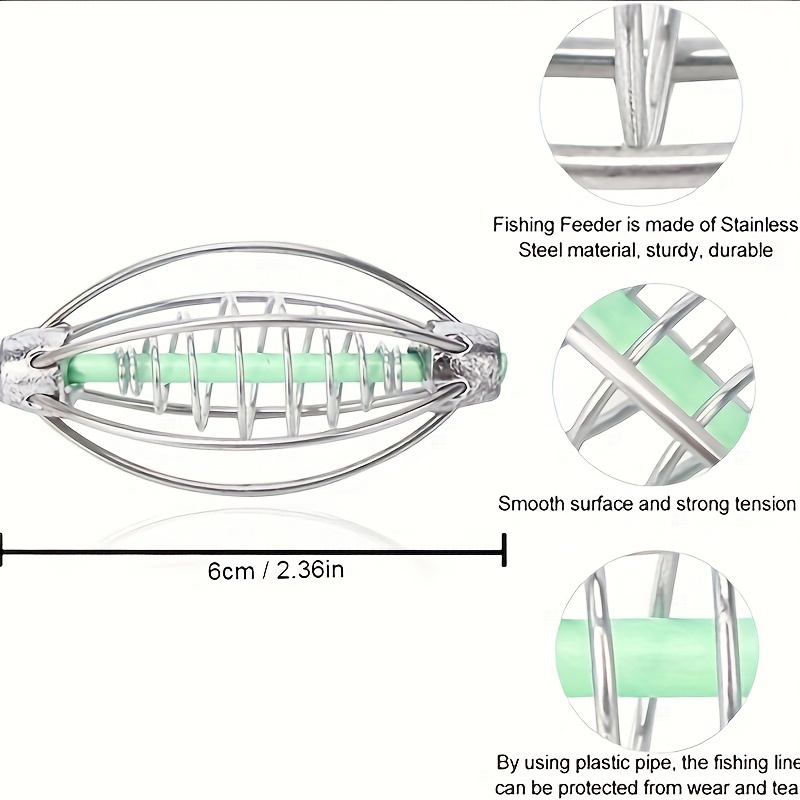 Durable Stainless Steel Spring Fishing Feeder Bait Cage - Temu