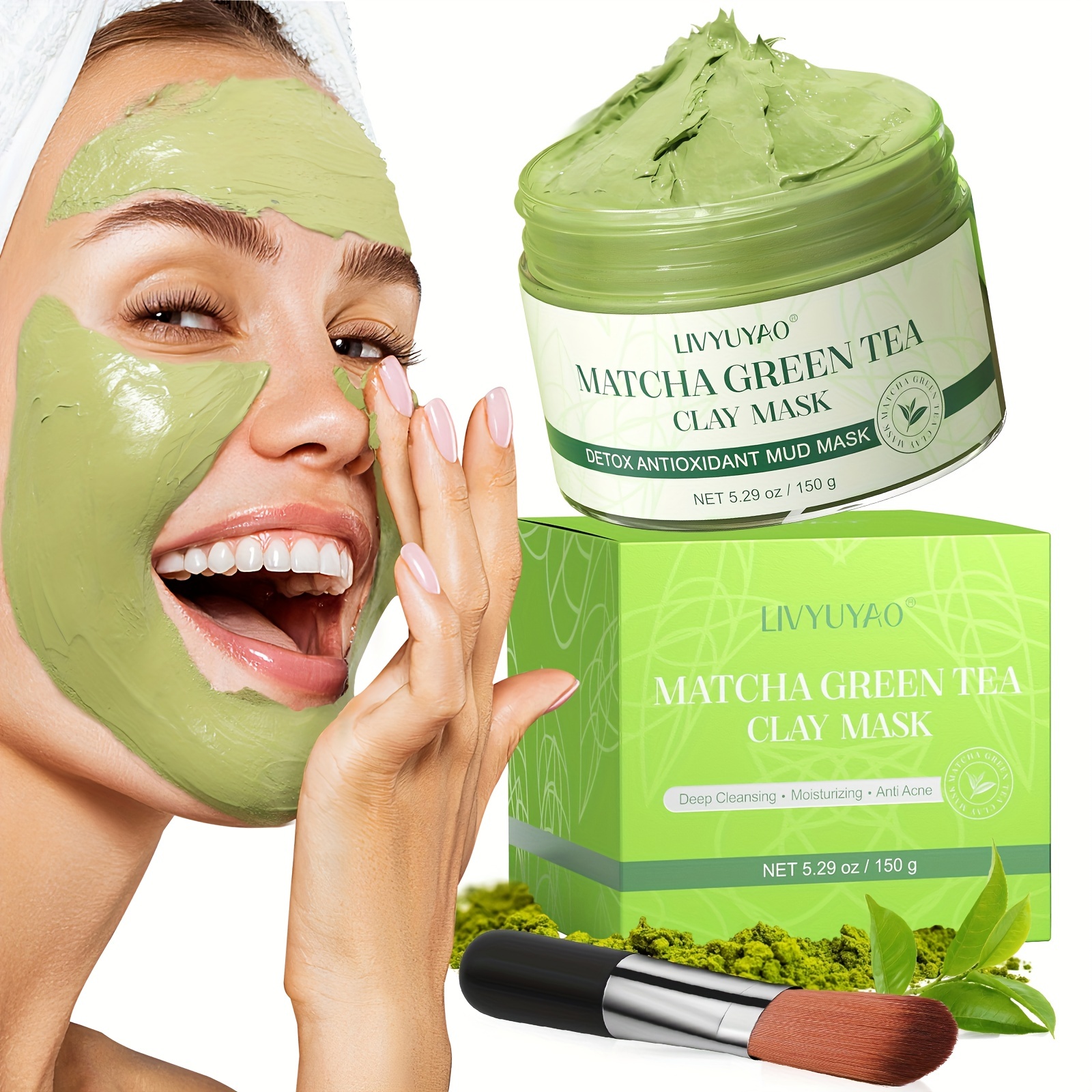 Green Tea Matcha Mud Mask Deep Cleansing Moisturizing and Hydrating Mask