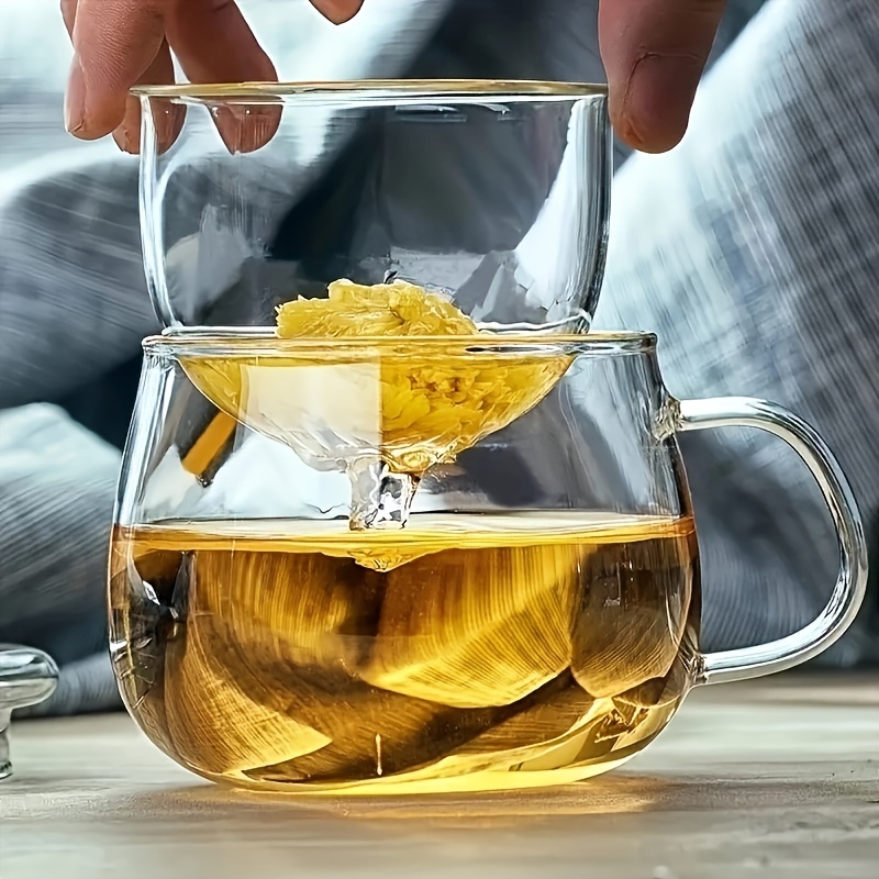 ecooe Tasse à thé avec infuseur à thé et couvercle, 420 ml(Pleine