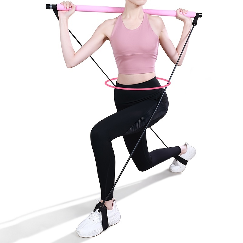 Barre d'exercice Pilates portable avec bande de résistance - Temu France
