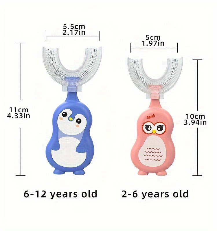 1pc cartoon u shaped toothbrush soft toothbrush cartoon toothbrush details 2