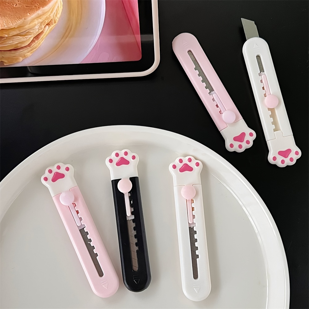 1pcs Utility Knife Express Box Cutter Cute Pink Cat Paw Envelope Opener  Knife Student Stationery Office