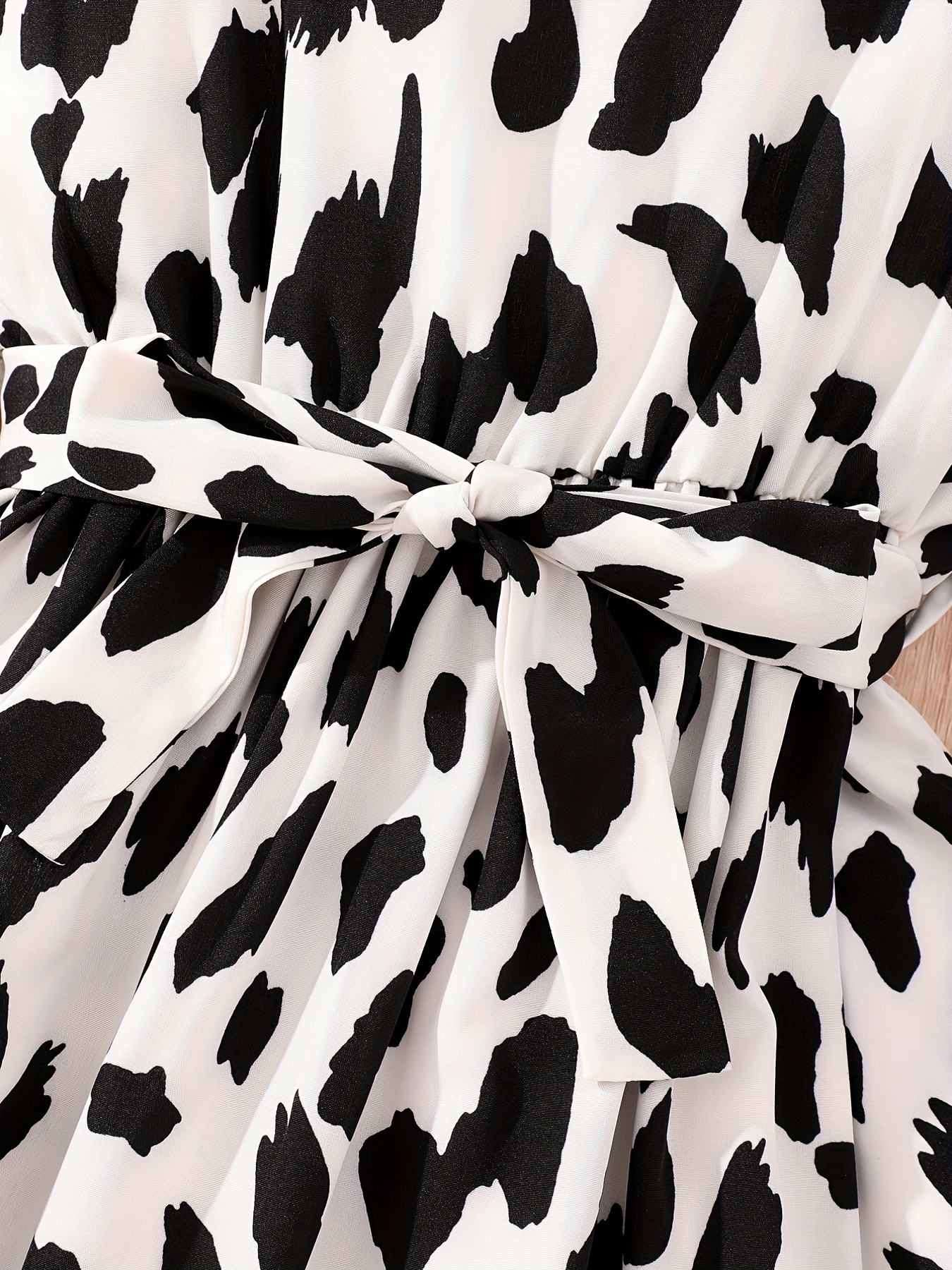 Monochrome Zebra Print Long Sleeve Shirt Dress