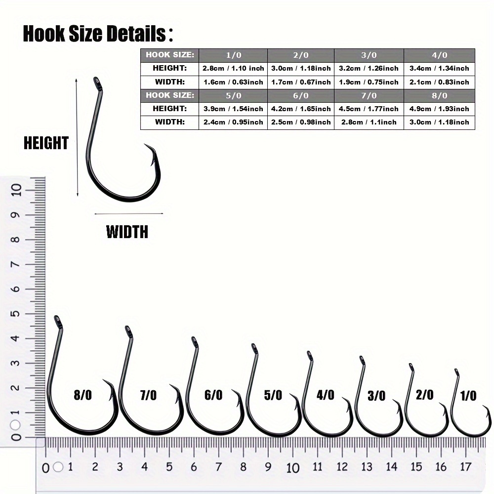 1/0# 1# High Carbon Steel Octopus Hooks Barbed Fishing Hooks