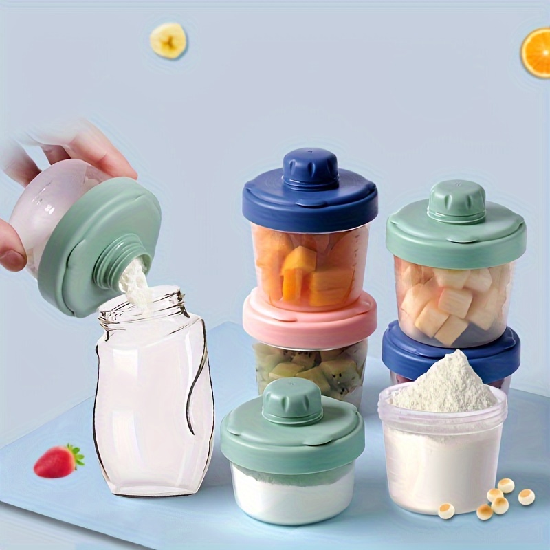 Dispensador de leche en polvo para bebés, 2 unidades, de 4 capas, ollas de  leche en polvo, tanque de almacenamiento de dulces, dispensador portátil de