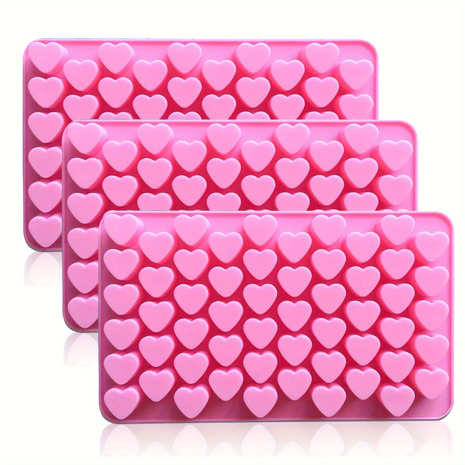 

1pc/3pcs, Non-stick Heart Shaped Silicone Chocolate And Gummy Mold, Candy Molds, Fondant Mold, Kitchen Baking Tools, Valentine's Day Decor