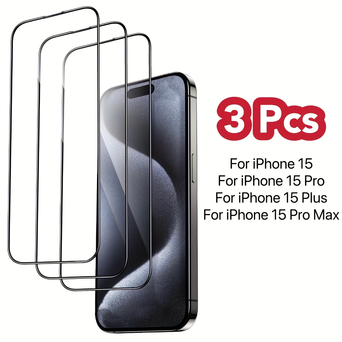 Vidrio templado para iPhone 15 Plus / iPhone 15 Pro Max - 2.5D