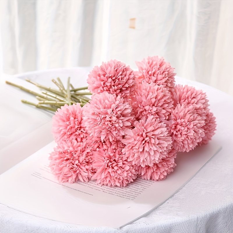 Artificial Daisies, Artiflr 6 Bundles Pink Fake Faux Chrysanthemum Spring  Flowers Wedding Home Decoration 