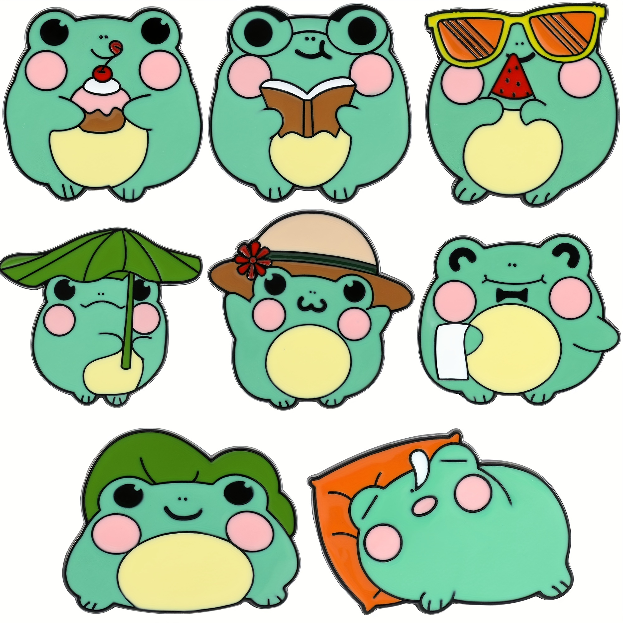 Cool Cute Frog Enamel Pin Kawaii Animal Brooches Bag Lapel - Temu