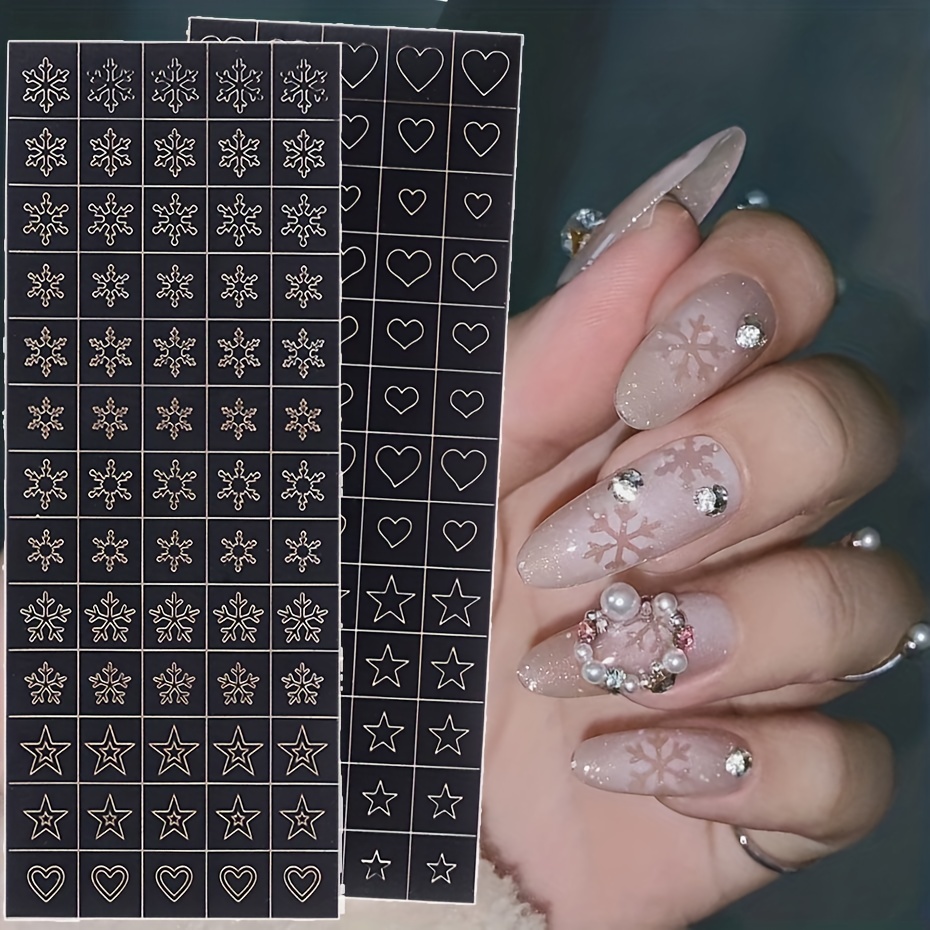 Airbrush Nail Design Heart Star French Stencils for Prints