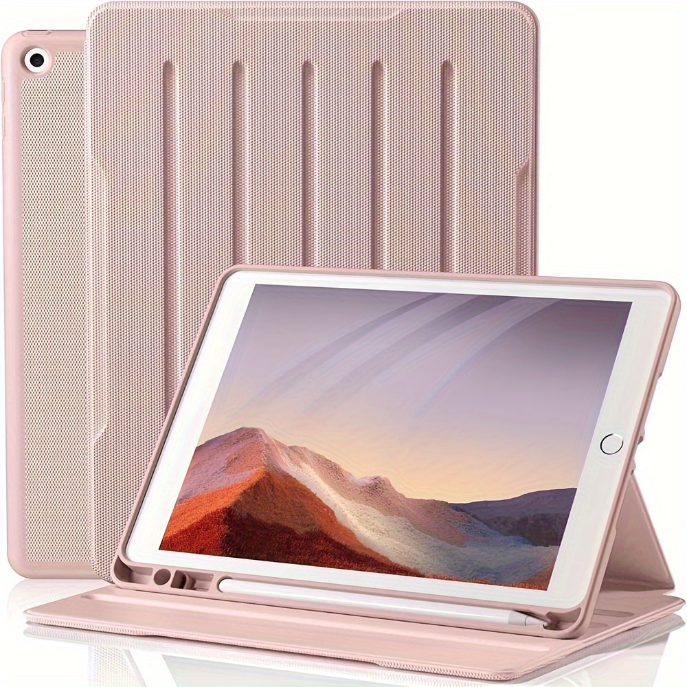 

Compatible For /8th Generation/7th Gen, For Ipad Case 10.2 Inch With Pencil Holder, Auto Sleep/wake, Pu Leather Business For Ipad Cover, Shockproof For Ipad 2021/2020/2019 10.2 Case, Rose, Teal.