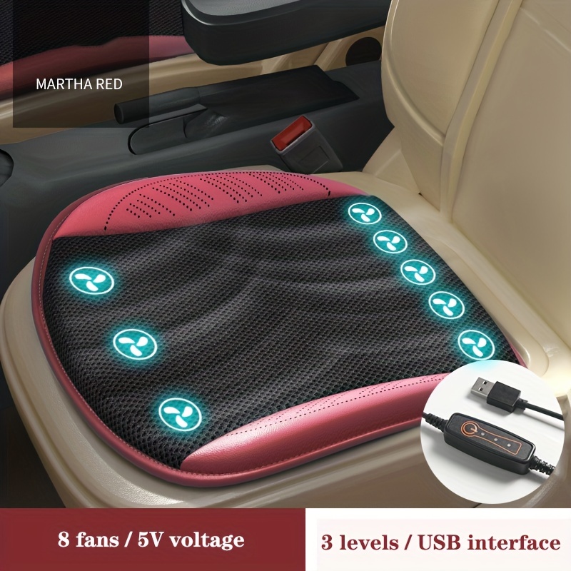 Ventilated Seat Cushion With USB Port,Breathable Cool Pad For Summer, Three  Speed Adjust, Suitable For All Car Seats,Home And Office Chairs 