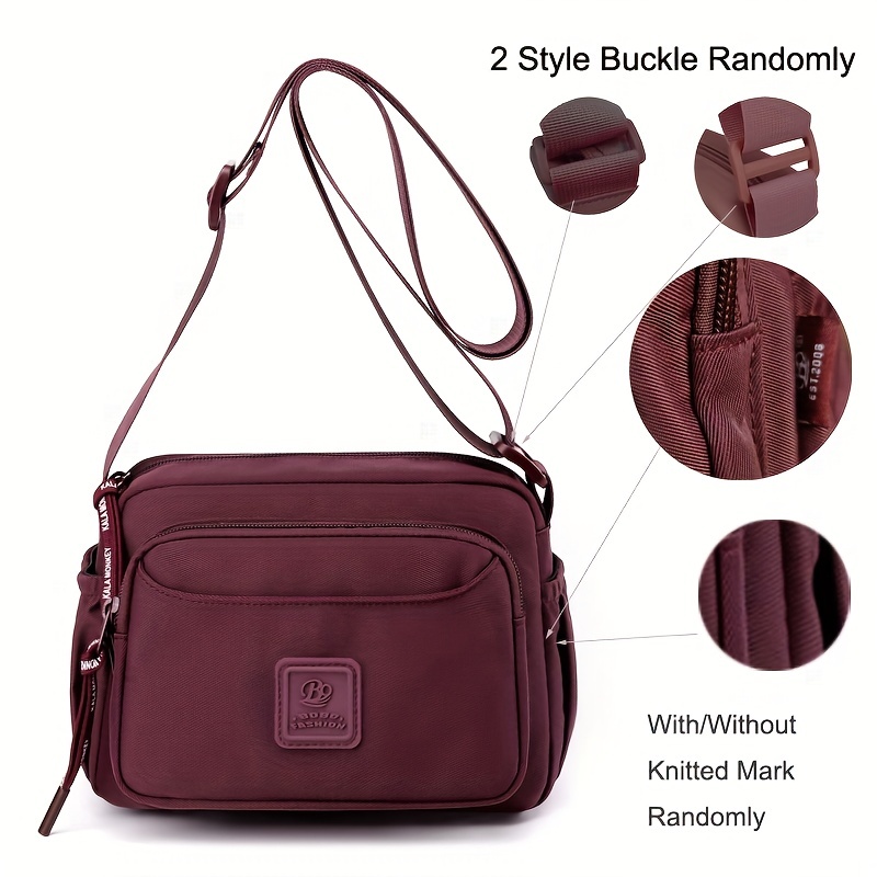 Trendy Nylon Crossbody Bag, Multi Layer Fashion Shoulder Bag