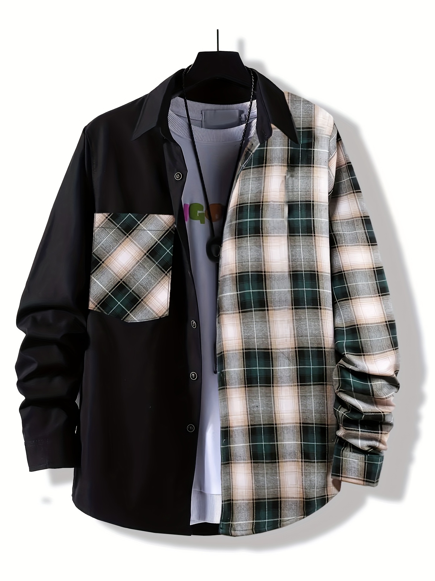 RSQ Mens Plaid Flannel - OLIVE COMBO