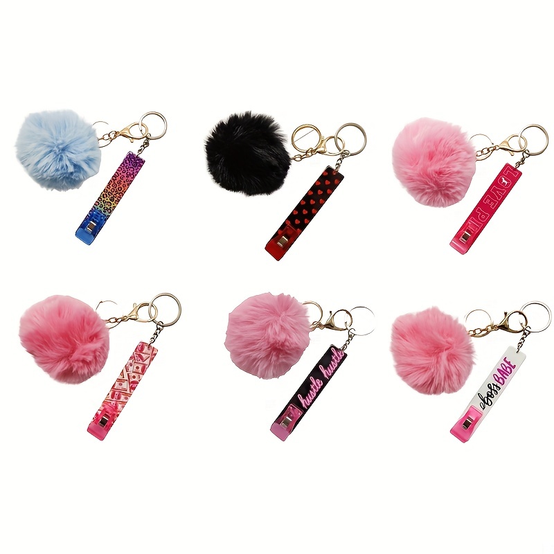 Pom Pom Decor Keychain, Cute Plush Ball Card Grabber Clip For Long Nails  Great Gift For Mom Girlfriend - Temu Latvia