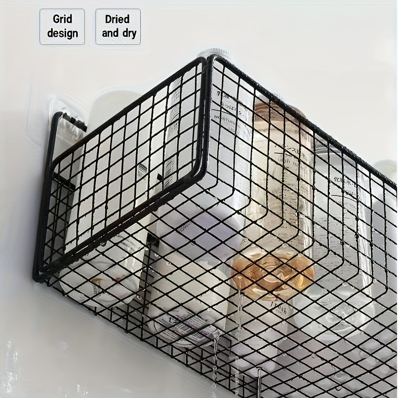 Wall-mounted Bathroom Storage Rack with Hooks