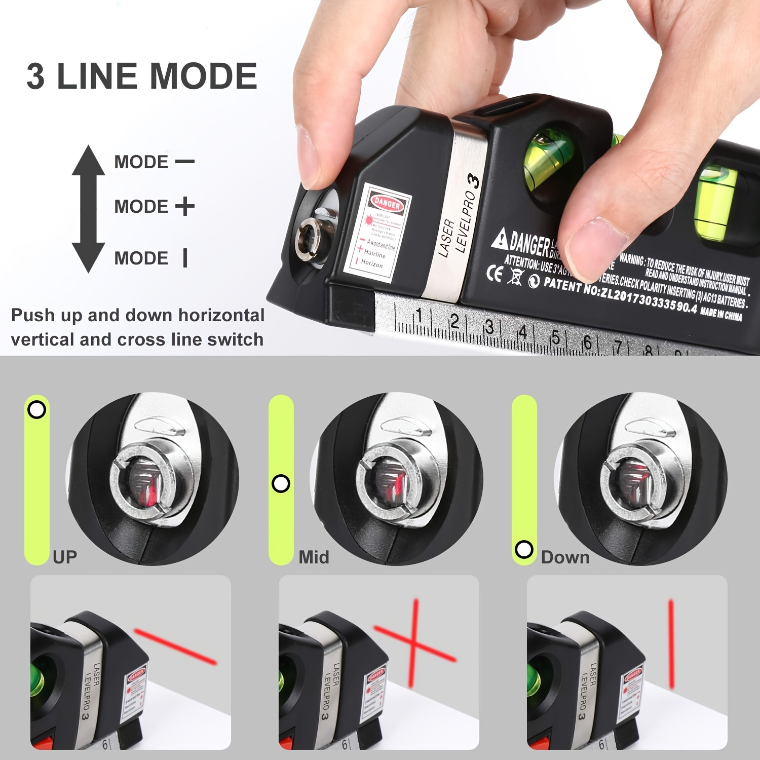 4D Self-Leveling Laser Level 4x360 Green Beam Cross Line Laser Four-Plane  Leveling and Alignment Line Laser Level -360° Vertical and Horizontal Line