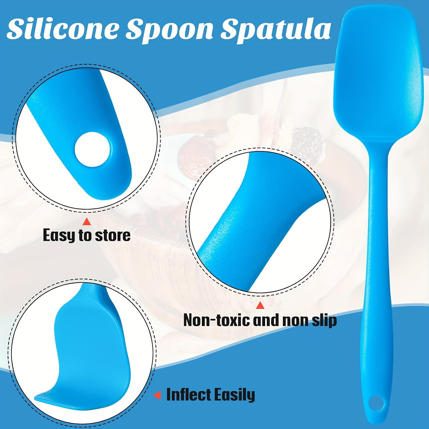 Silicone Spoon Spatula, Small Mini Spatula, Seamless Silicone