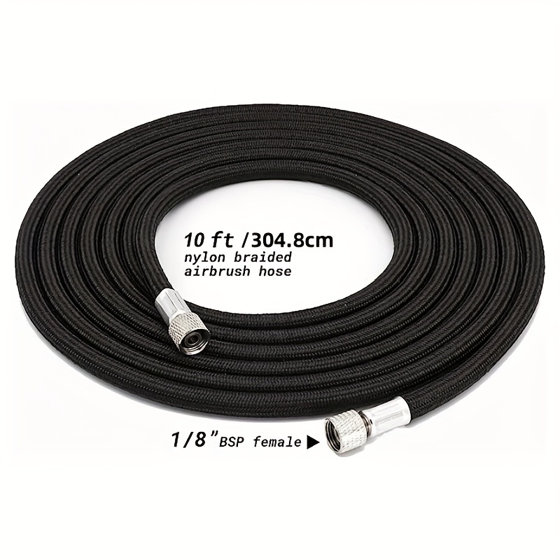 3 m/10ft Nylon Braided Airbrush Hose w/ 1/8 Fitting Ends Air Compressor  Adapter