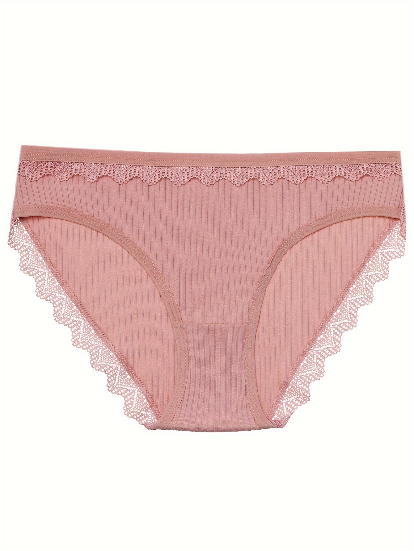 3PCS Lace Panties Soft Breathable Briefs Women Underwear Ladies