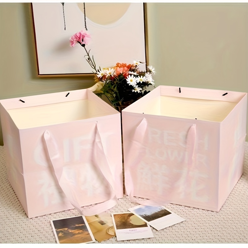 Flower Shop Wedding Valentine's Day Birthday Gift Wrapping Paper Bag Box  Creative Hand Bag shape Rose Flower Packaging Box - AliExpress