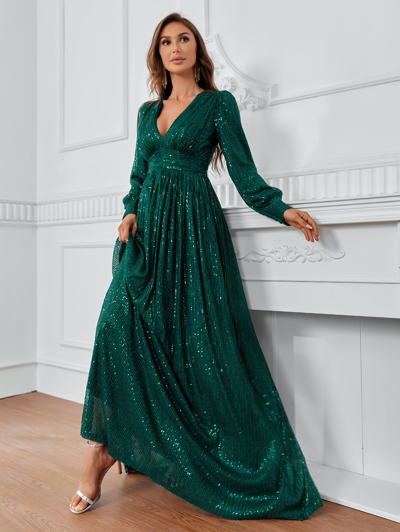 Long sleeve solid outlet maxi dress